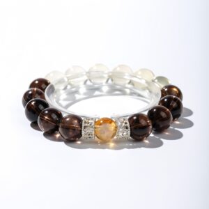 Pyramid of Progress | Smoky Quartz · Citrine · Yellow Tower Crystal Bracelet