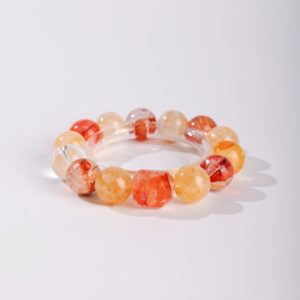 Blossoms of Flame｜Red & Yellow Flower Quartz Bracelet