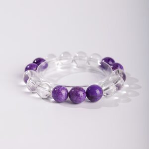 Whisper in Amethyst｜Charoite & Clear Quartz Bracelet