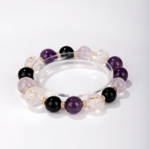 Heart of Eclipse｜Amethyst × Obsidian × Black Rutile